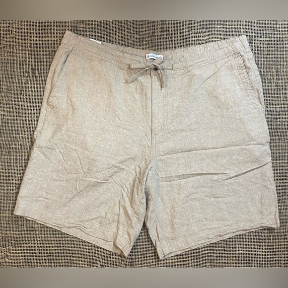 Cubavera Linen Blend Tan Shorts, Size XL, Elastic Drawstring Waist, Pockets - Picture 1 of 5